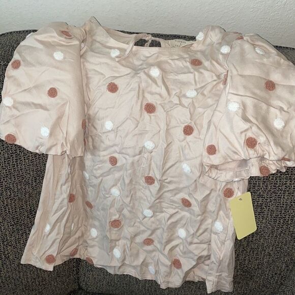 ✨HP✨Embroidered Polka Dot Puff Sleeves Blouse✨ - Picture 5 of 6